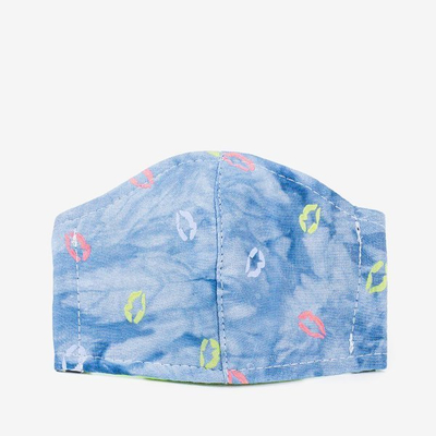 Dětská modrá třívrstvá obličejová maska - masky 1