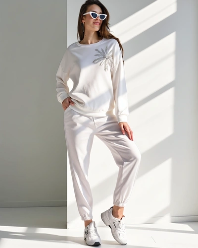 Royalfashion Dámsky súprava z viskózy s kvetinou