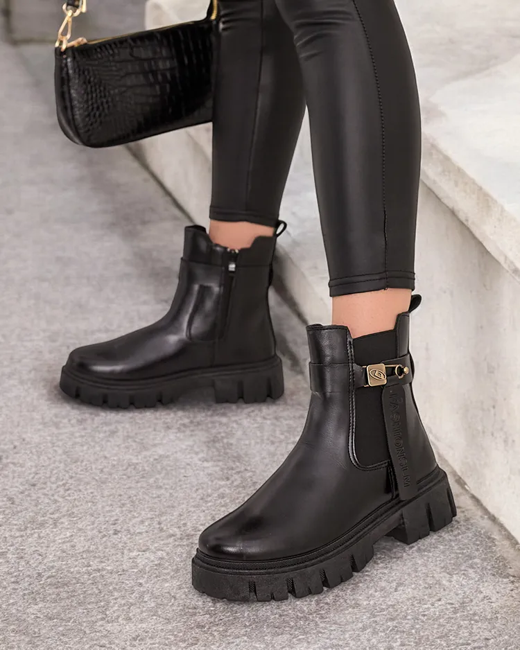 Royalfashion Dámske kožené čižmy eko Dobinas