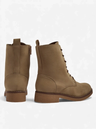 Eko skórzane matowe sznurowane botki damskie Treviline