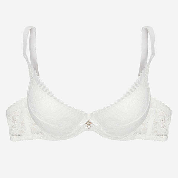 Dámska biela podprsenka s čipkou - Spodná bielizeň