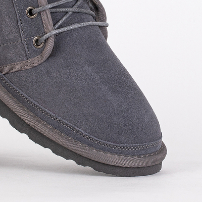 Otroški gležnjarji Luna golobje sivi usnjeni udobni za zimo