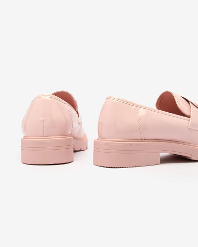 Royalfashion Ružové dámske mokasíny s lakovaným povrchom Glidef