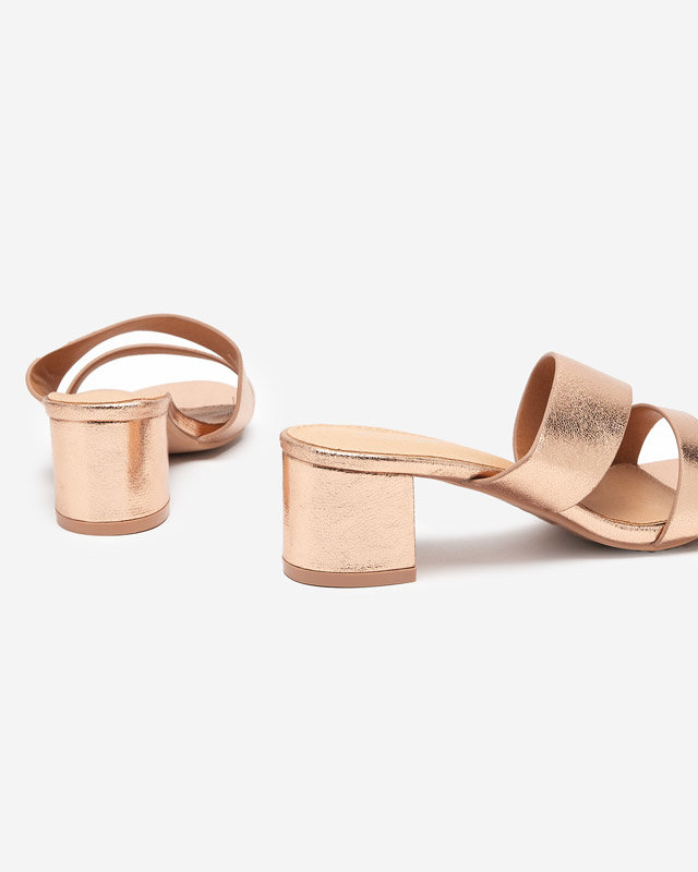 OUTLET Zlato-ružové dámske Stepho-vysoké opätky - Obuv