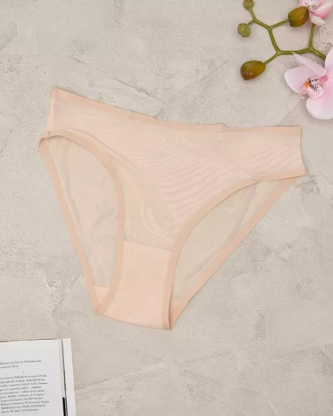 Royalfashion Béžové dámske sieťované nohavičky