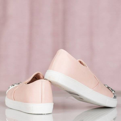 OUTLET Ružové slip on s ozdobnou špičkou Theodara - Obuv