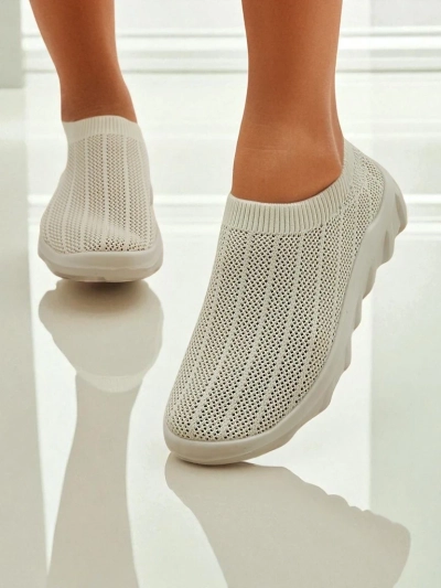 Ženski slip-on čevlji Arete Bež, zračne superge iz tkanine