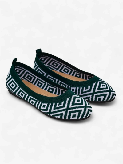 Royalfashion Fabric dámske balerínky z látky s geometrickou potlačou Metrické