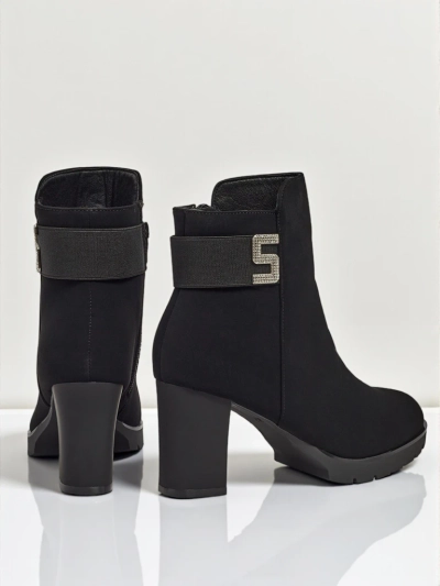 Ženski gležnarji iz eko usnja s peto Mireliq