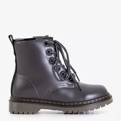 Sivá detská turistická obuv z ekokože Lesia - Obuv