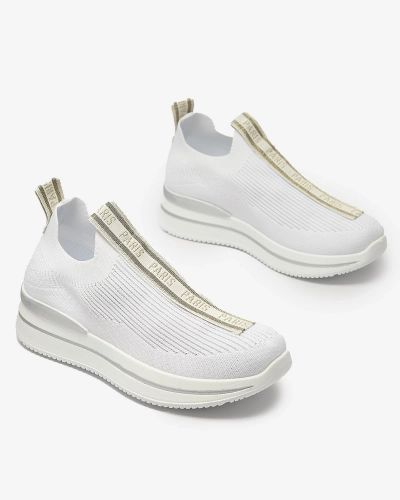 Dámska športová obuv s nápisom v bielej farbe Cerppa- Footwear