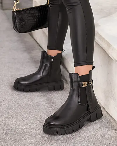 Royalfashion Dámske kožené čižmy eko Dobinas