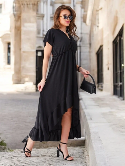 Royalfashion Dámske midi šaty s asymetrickým lemom