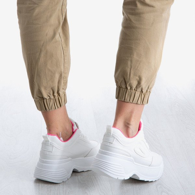 Bielo - ružová dámska športová obuv s hrubou podrážkou Free And Young - Obuv