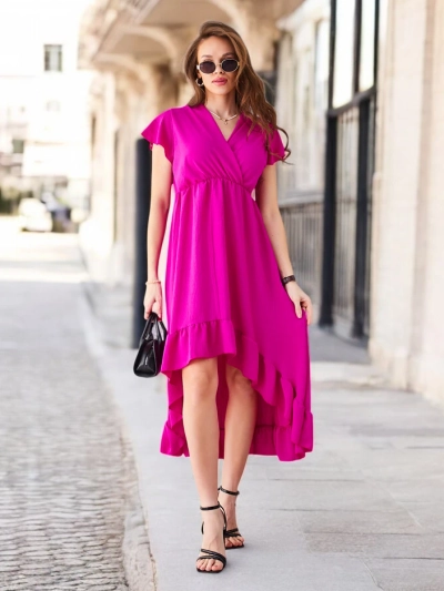 Royalfashion Dámske midi šaty s asymetrickým lemom