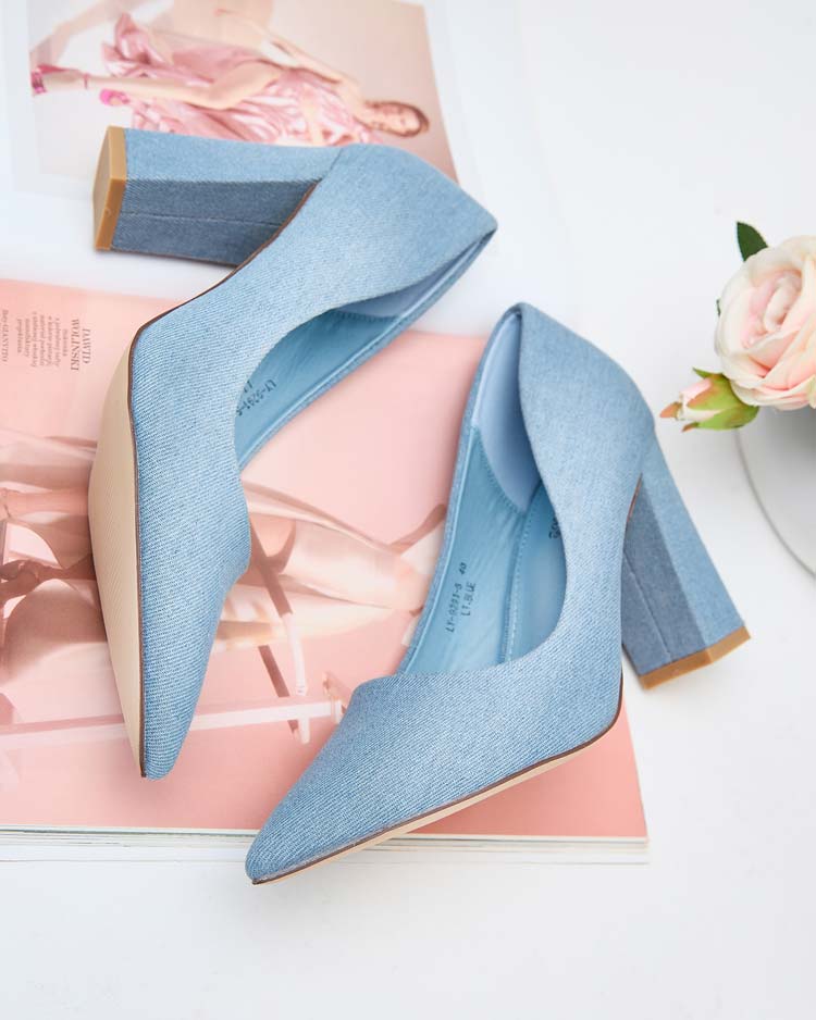 Royalfashion Dámske lodičky Jeansem Stiletto