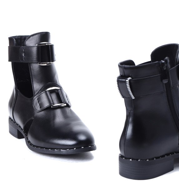 Czarne workery Nessy- Obuwie