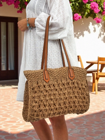 Royalfashion Veľká slamená dámska taška Coco Breeze
