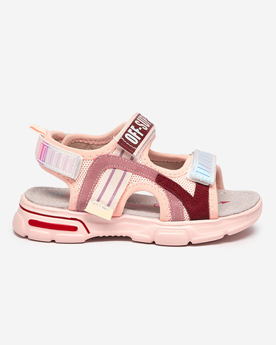 Ružové dievčenské sandále s holografickými vložkami značky Heilol - Footwear