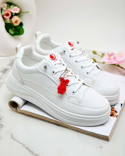 Biele tenisky na platforme s kľúčenkou Street Spirit