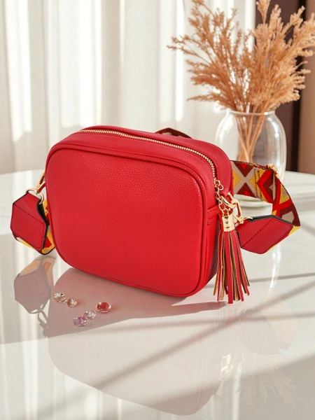 Royalfashion Mala ženska torbica iz eko usnja s pisanim pasom Kovi Lace