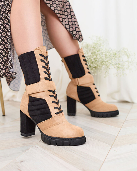 Royalfashion Svetlohnedé dámske zateplené čižmy Sehhra post