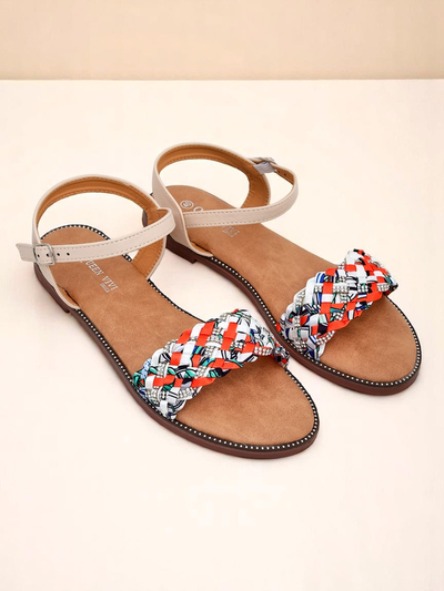 Royalfashion Ženski sandali s ploskim podplatom ColorStrap