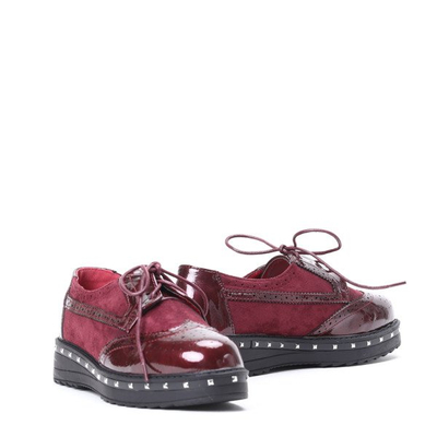 Bordowe oxfordy z ćwiekami Halsey - Obuwie