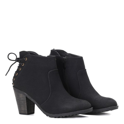 Czarne botki na słupku All Day - Obuwie