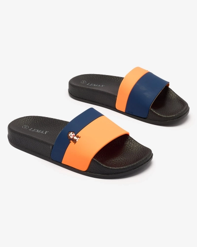 Royalfashion Oranžovo-modré dámske gumené šľapky Lierigs