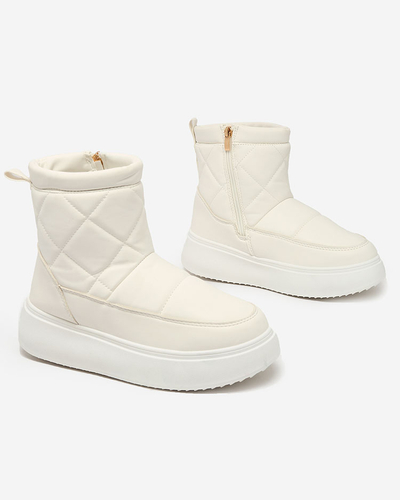 Royalfashion Biele dámske čižmy a'la snow boots Kacecica