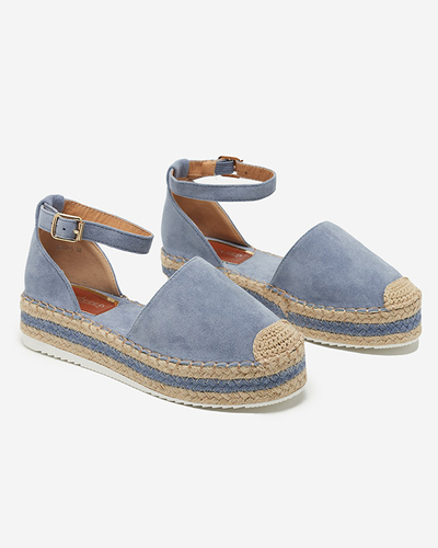Modré dámske sandále a'la espadrilky na platforme Palira-Shoes