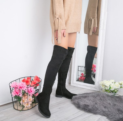 Czarne kozaki Roma - Obuwie 