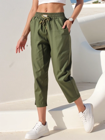 Royalfashion Rovno dámské látkové kalhoty 7/8