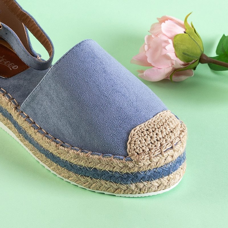 Modré dámske sandále a'la espadrilky na platforme Palira-Shoes