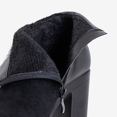 Čierne členkové topánky na vyššom stĺpiku Chofa - Obuv