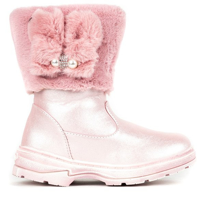 Růžové dětské lyžařské boty s Bunni kožešinou - obuv