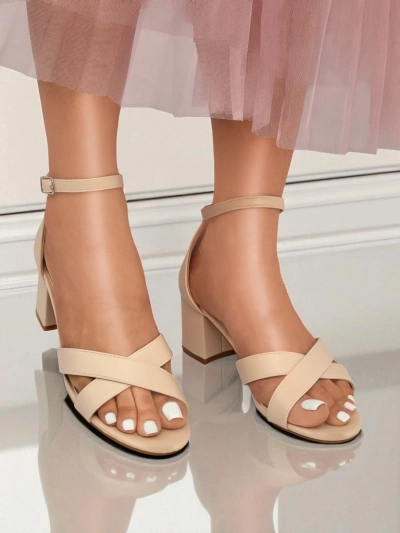 Royalfashion Dámske sandále s nízkym blokovým opätkom Eleganza Strap