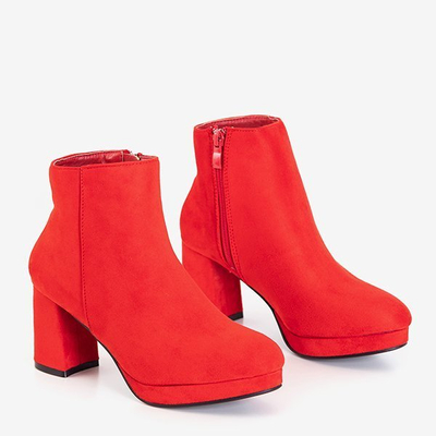 Červené dámske čižmy na stĺpiku Calida - Obuv