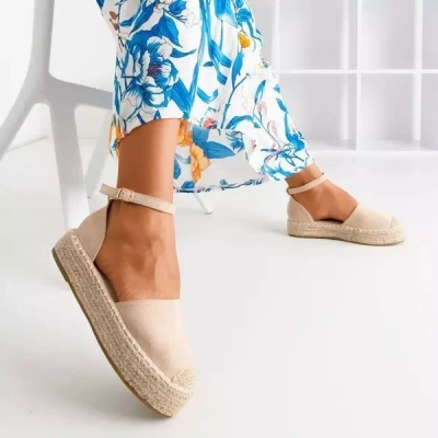OUTLET Béžové dámske espadrilky na platforme Maritel - Topánky