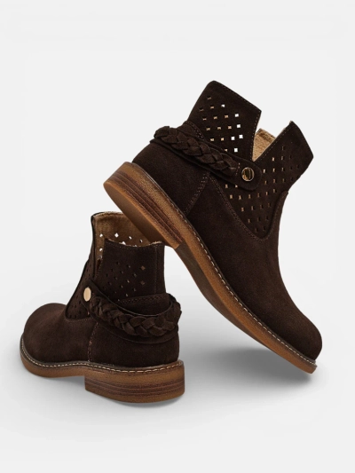 Ažurowe botki damskie ze skóry naturalnej Unimi