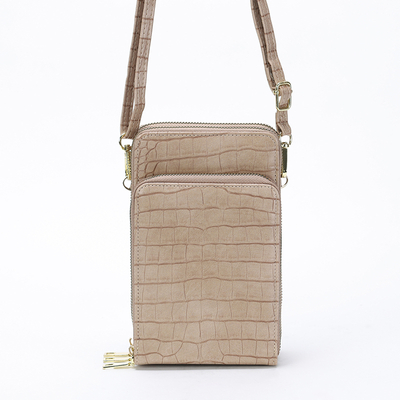 Svetlohnedá dámska mini kabelka s razbou - Doplnky