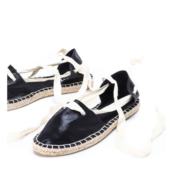 Čierne espadrilky s ozdobnou väzbou Clarissa - Obuv