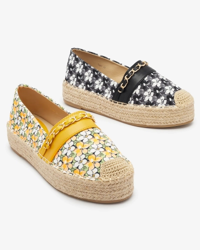 Čierne kvetinové espadrilky Azzaxi- Obuv