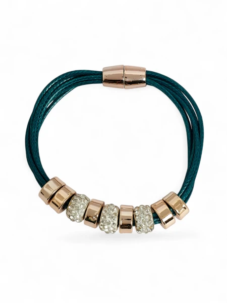 Ženska zapestnica s kroglicami in cirkoni