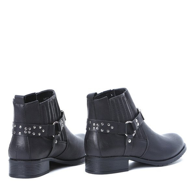 Czarne sztyblety ze sprzączką Mona- Obuwie