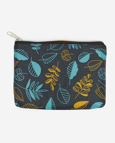 Skladacia nákupná taška s vrecúškom a mätovo-žltým kvetinovým vzorom - Doplnky