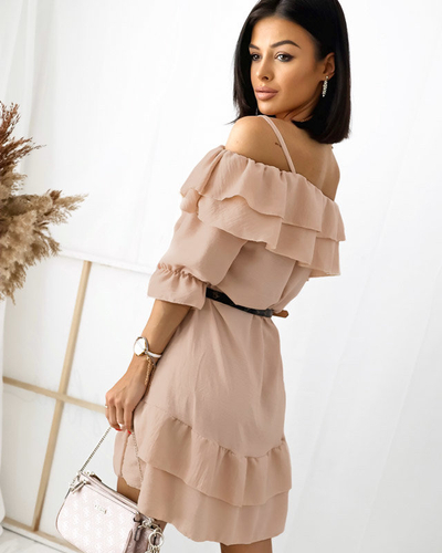 Dámske béžové španielske šaty - Oblečenie