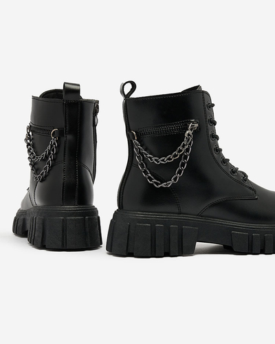 Royalfashion Dámske bagger čižmy z ekokože v čiernej farbe Stiifer