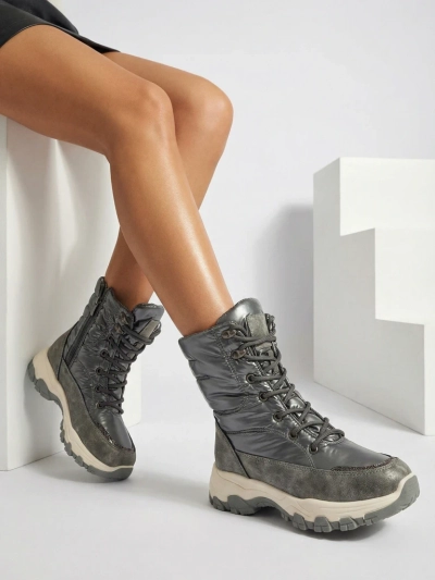 Ženski gležnjarji Aurora Srebrni Ekološki Casual za Zimo